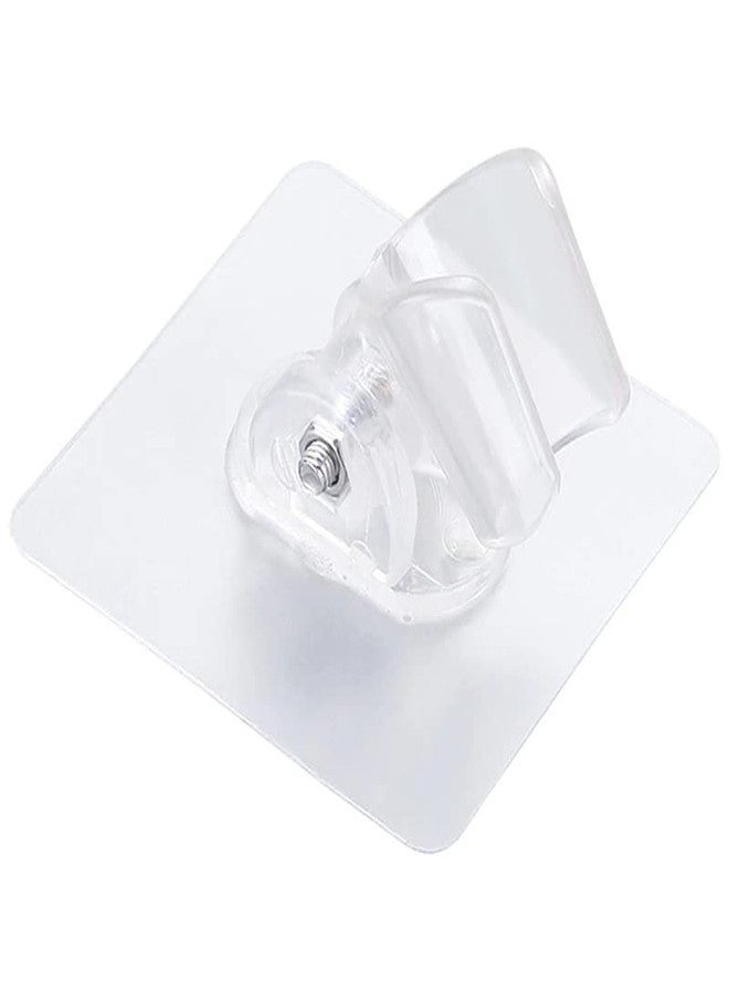 KOYET Adjustable Plastic Shower Head Holder Bathroom Wall Mounted Bracket,Self-Adhesive Handheld Drill-Free Transparent (Transparent, 1) - Image 1